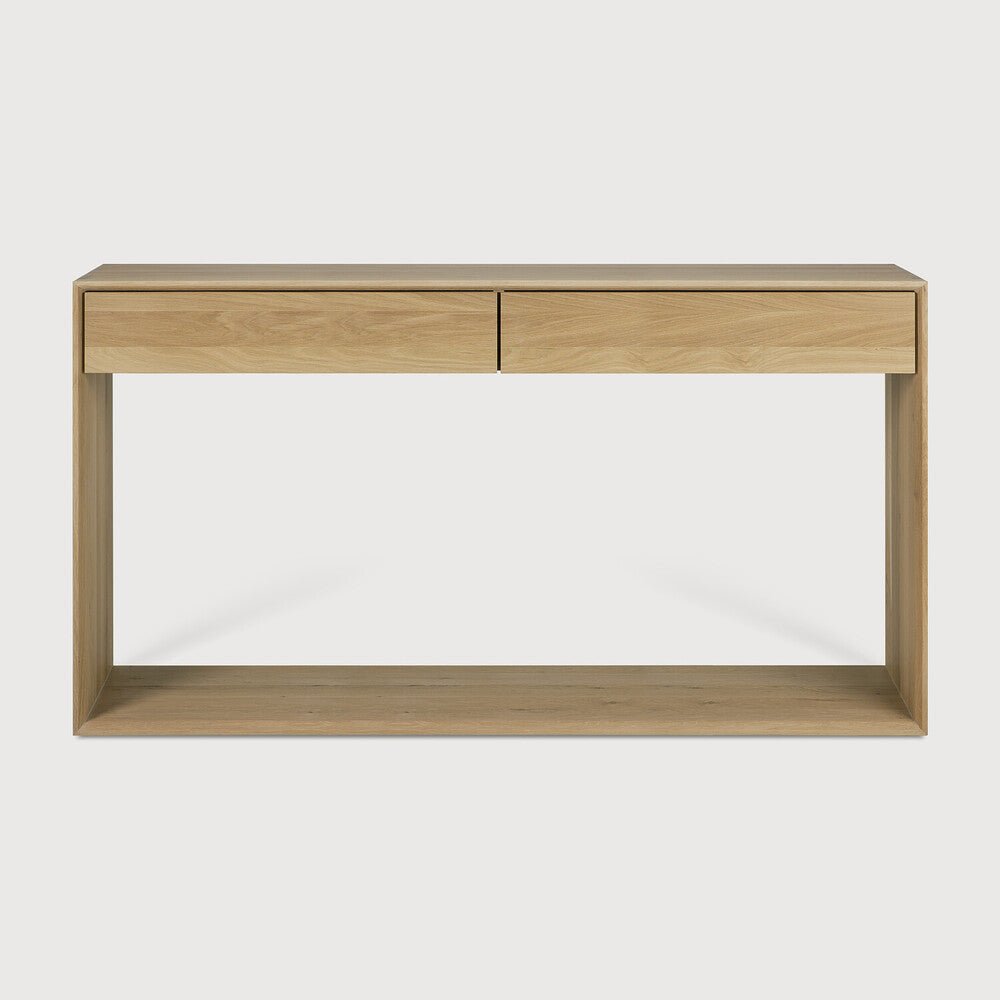 Nordic Oak Console Table with Drawers