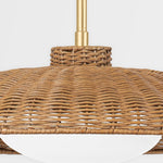 Hillside Rattan and Brass Pendant, Small