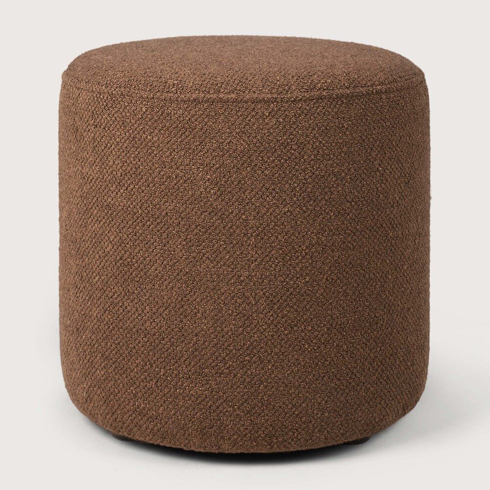 Barrow Round Upholstered Pouf Footstool in Copper