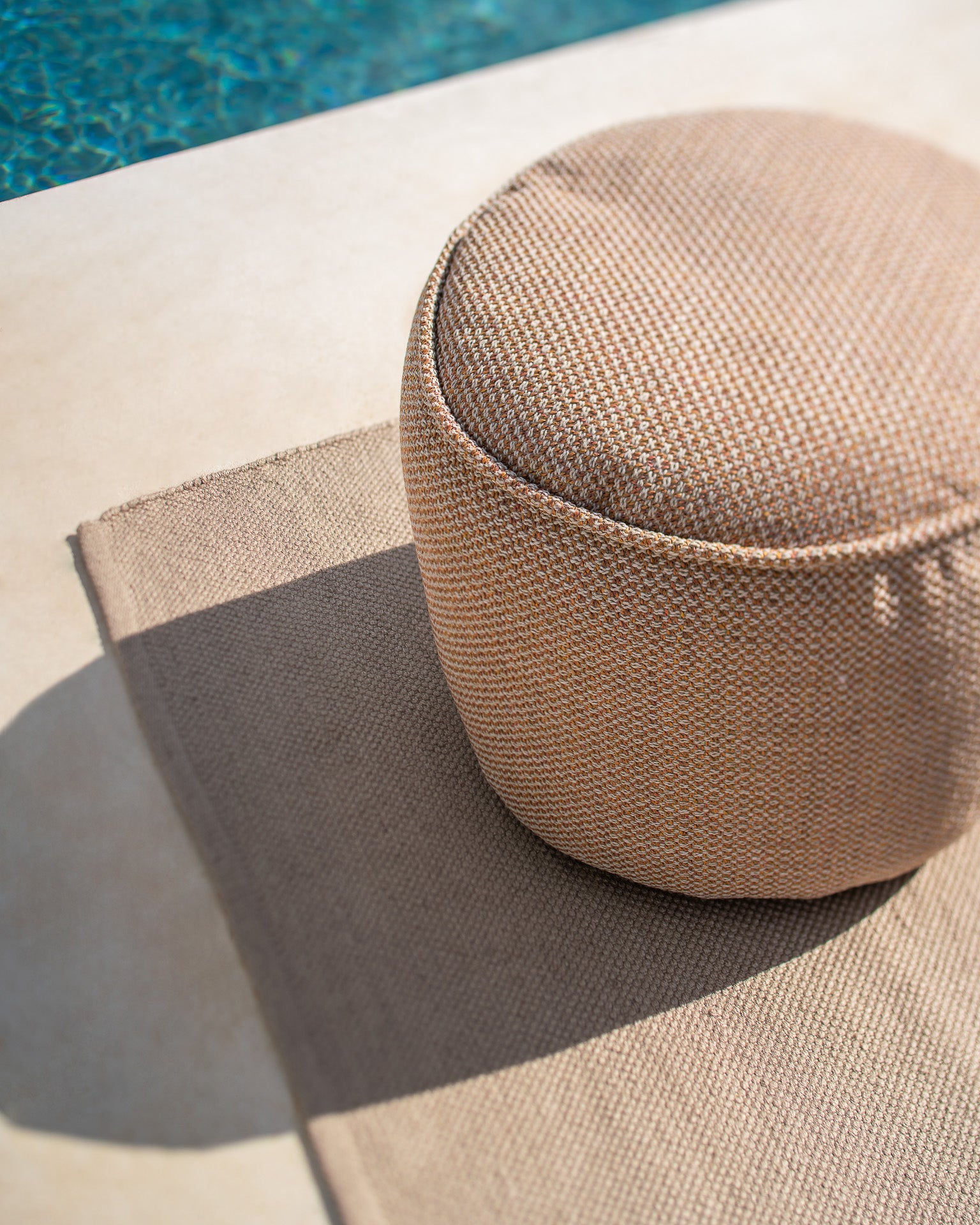 Donut Indoor / Outdoor Pouf Footstool, Marsala