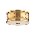 Tucker Flush Mount in Aged Brass, Small