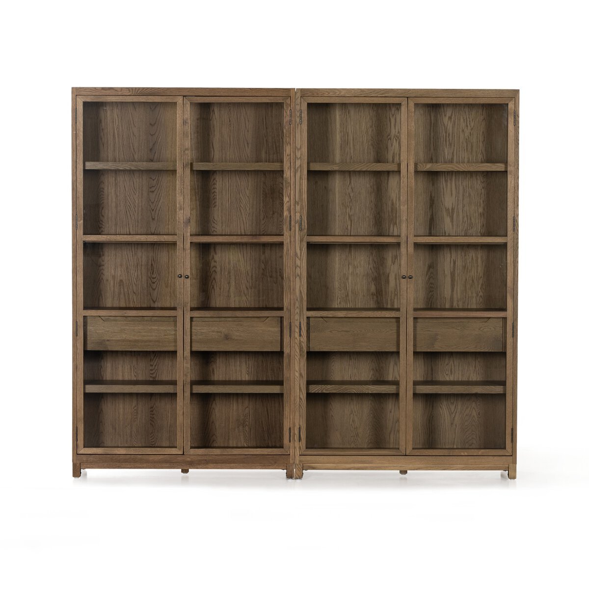 Flotté Oak Double Bookcase / Display Cabinet