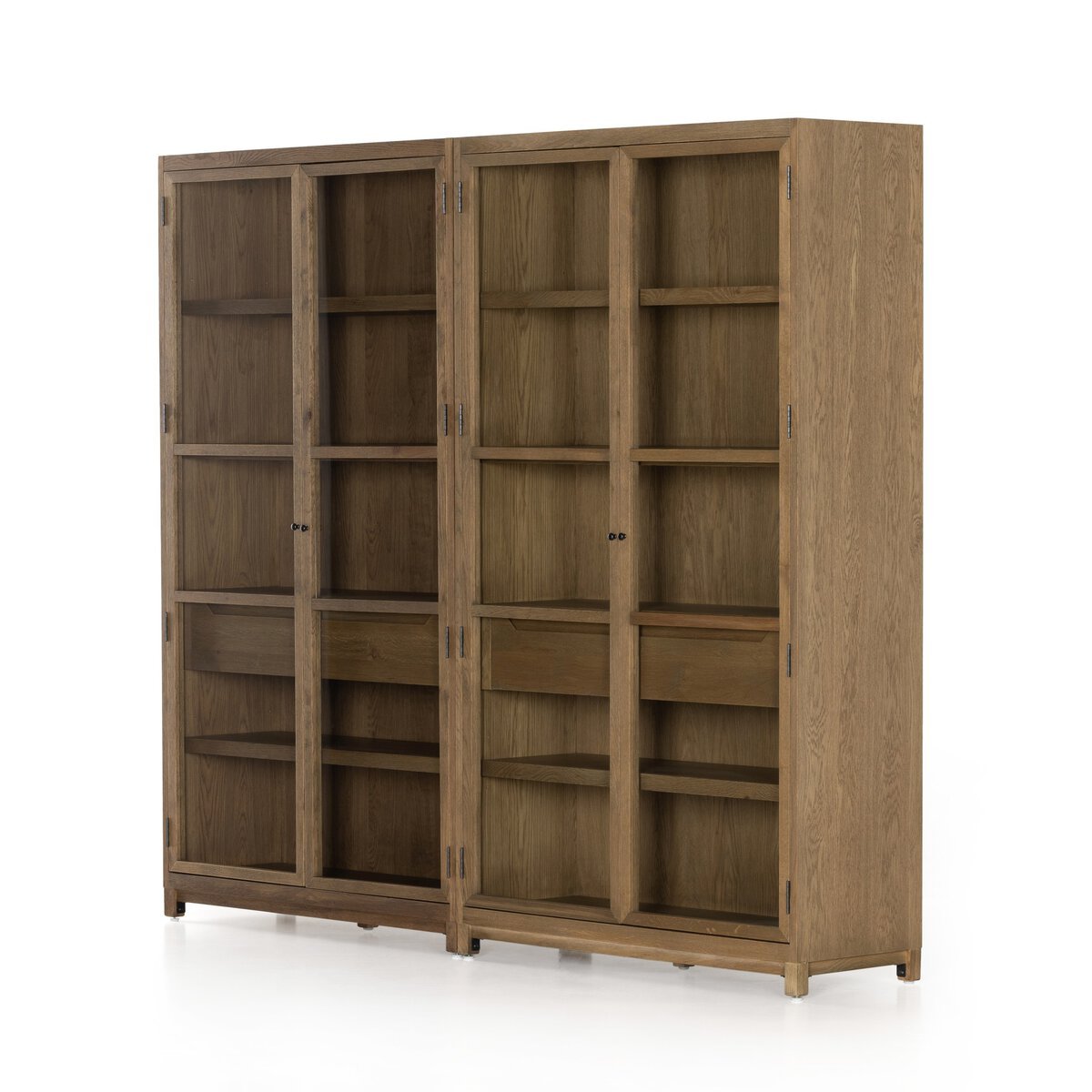 Flotté Oak Double Bookcase / Display Cabinet