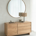 Layers Oak Round Wall Mirror