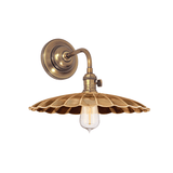 Heirloom Wall Sconce in Aged Brass, Scalloped