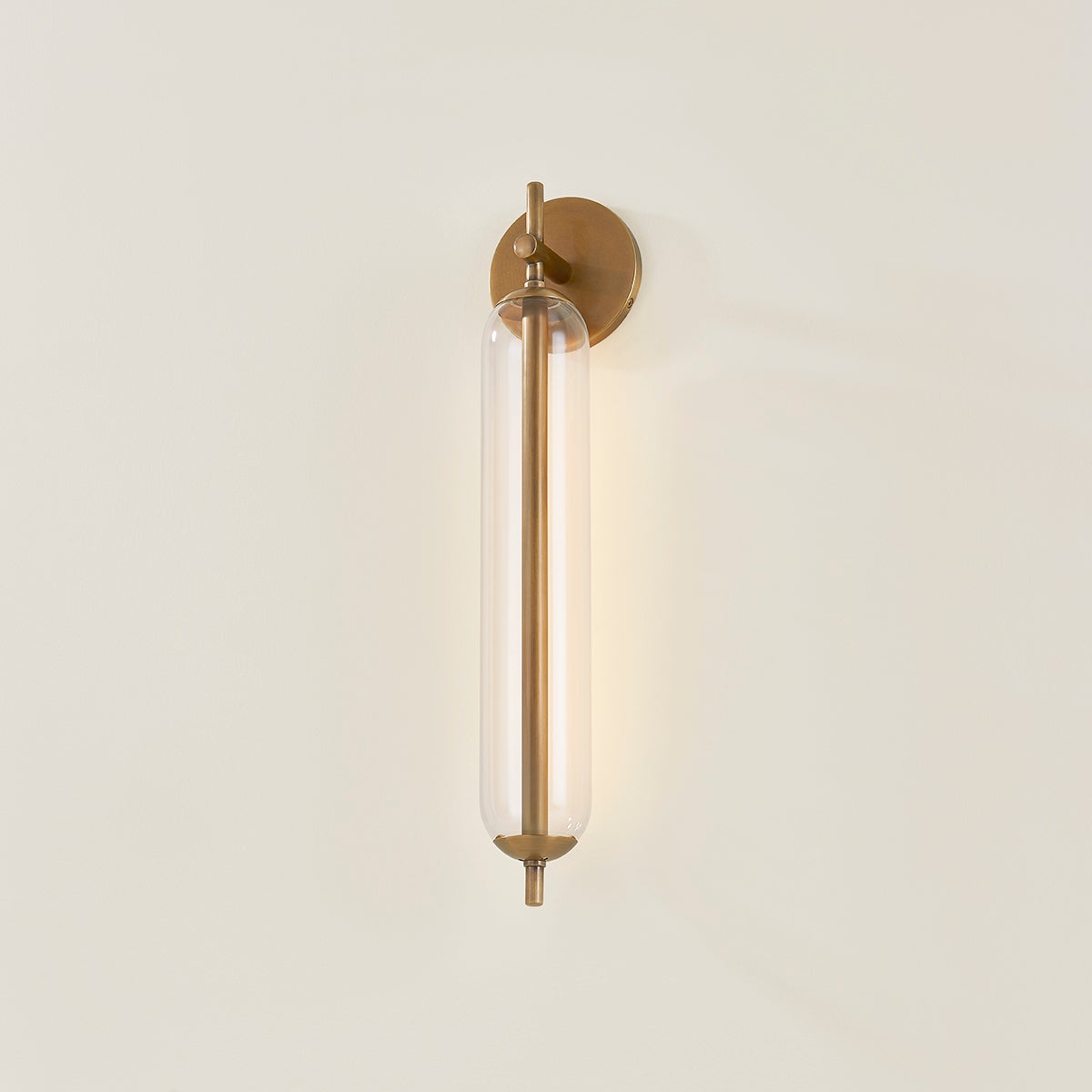 Ryan Exterior Wall Sconce in Patina Brass, Large