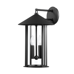 Turner Wall Sconce in Textured Black, Medium