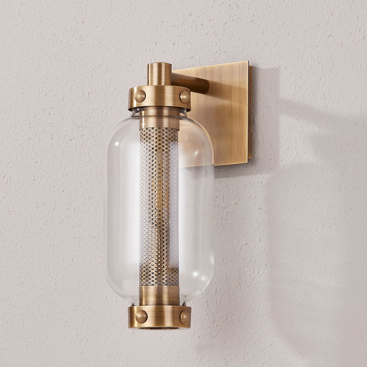 Tex Wall Sconce in Patina Brass, Small