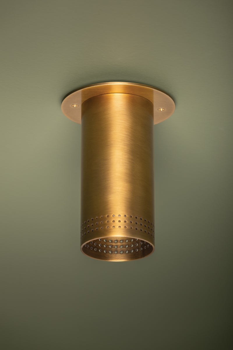 Berger Flush Mount Ceiling Light in Patina Brass