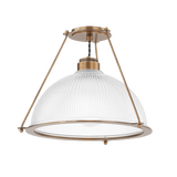 Oakville Semi Flush Ceiling Light in Patina Brass, Large