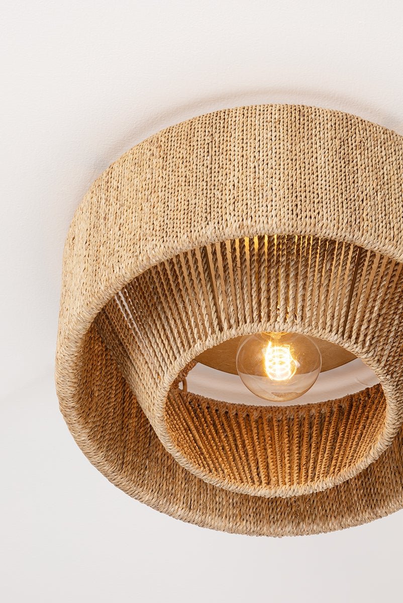 Cam Rattan Flush Mount Light