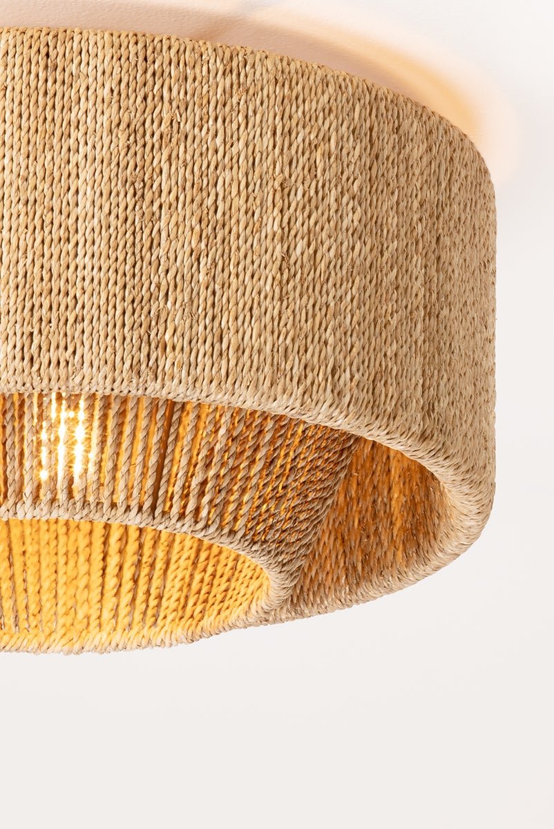 Cam Rattan Flush Mount Light