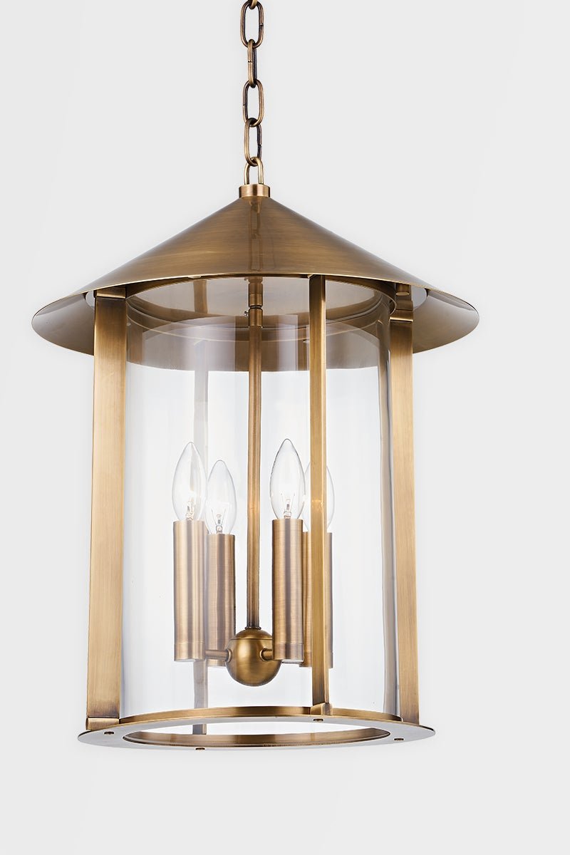 Turner Pendant Light in Patina Brass, Medium