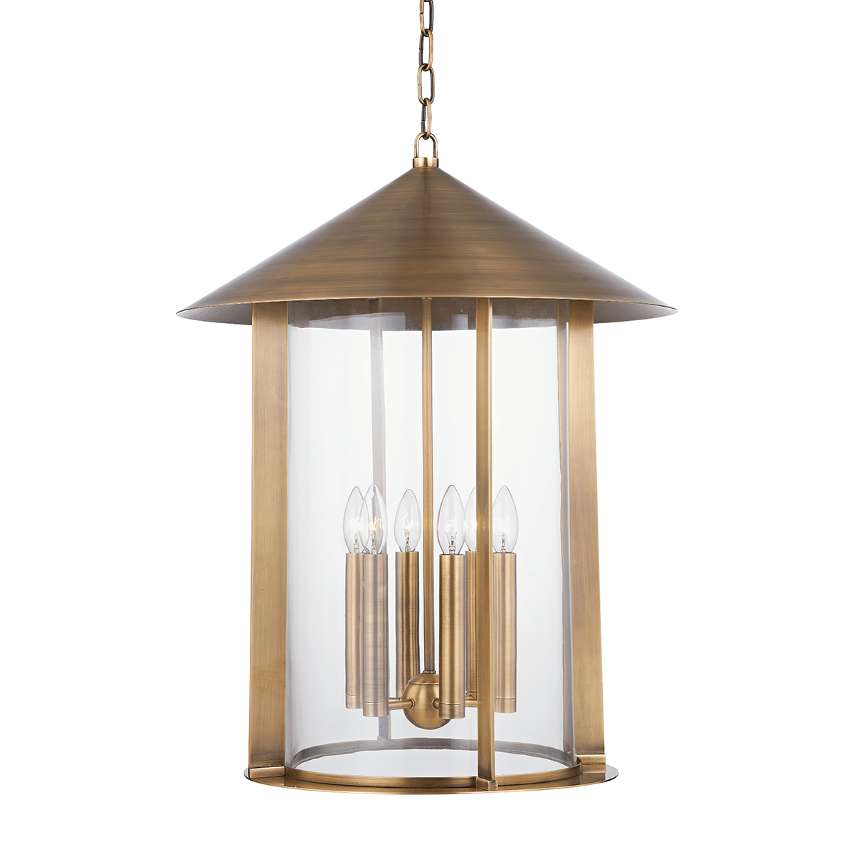 Turner Pendant Light in Patina Brass, Large