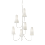 Marcus 6 - Light Tiered Chandelier in White