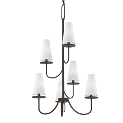 Marcus 6 - Light Tiered Chandelier in Bronze