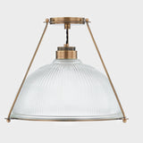 Oakville Semi Flush Ceiling Light in Patina Brass, Large