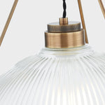 Oakville Semi Flush Ceiling Light in Patina Brass, Large