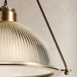 Oakville Semi Flush Ceiling Light in Patina Brass, Large