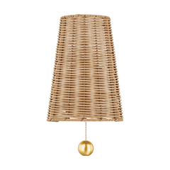 Vayda Rattan and Brass Wall Sconce