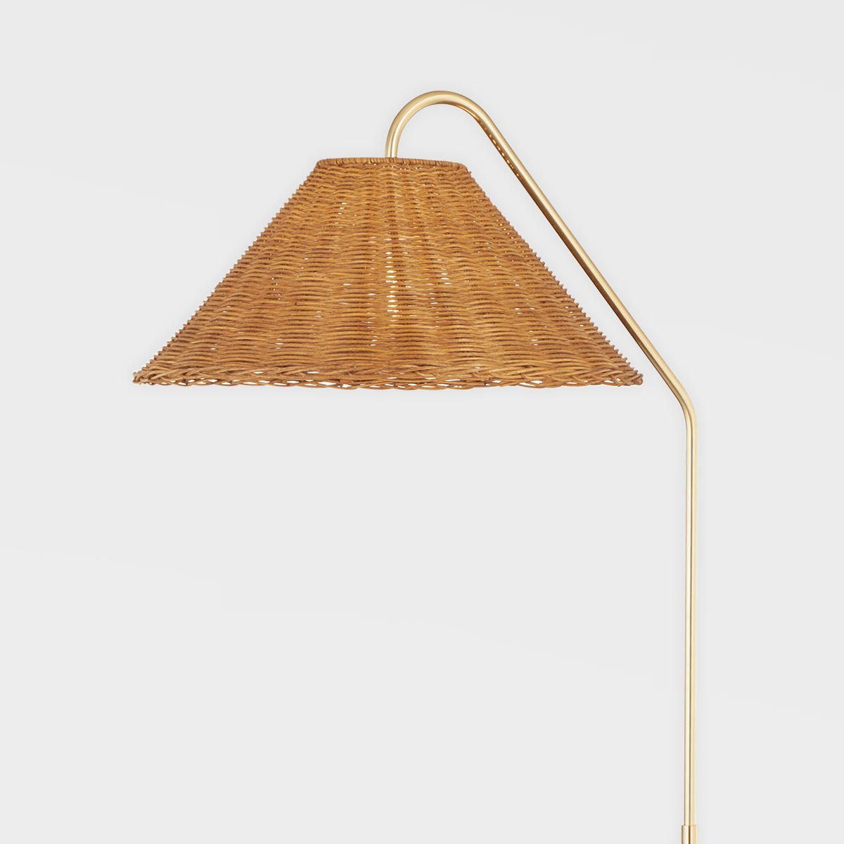 Laurie Rattan and Brass Floor Lamp