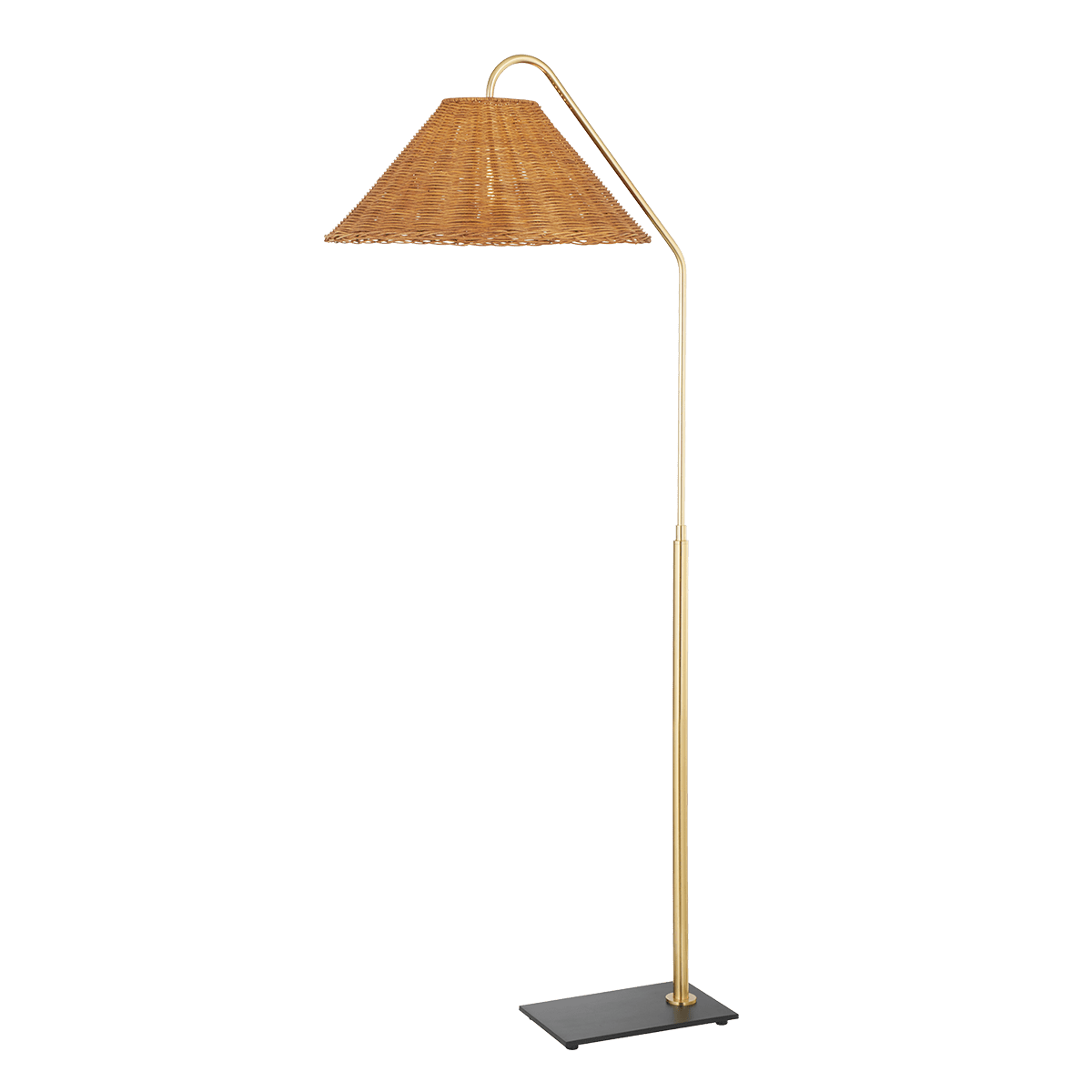 Laurie Rattan and Brass Floor Lamp