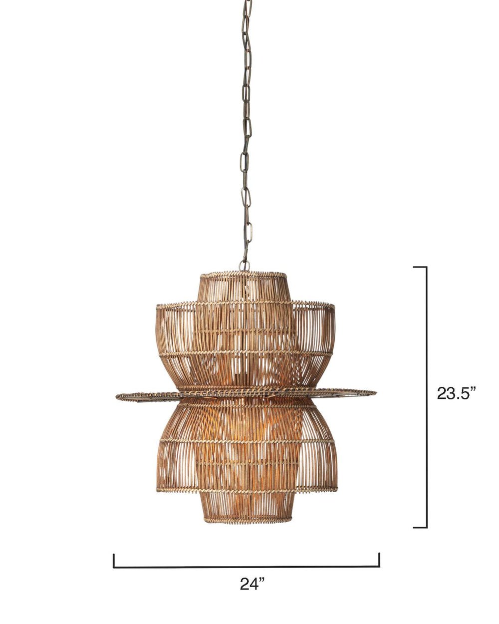 Obsidian Rattan Pendant Light