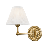 Emmett Single Wall Sconce in Aged Brass