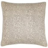 Marisa Floral Block Print Throw Pillow Cover, Noir on Natural