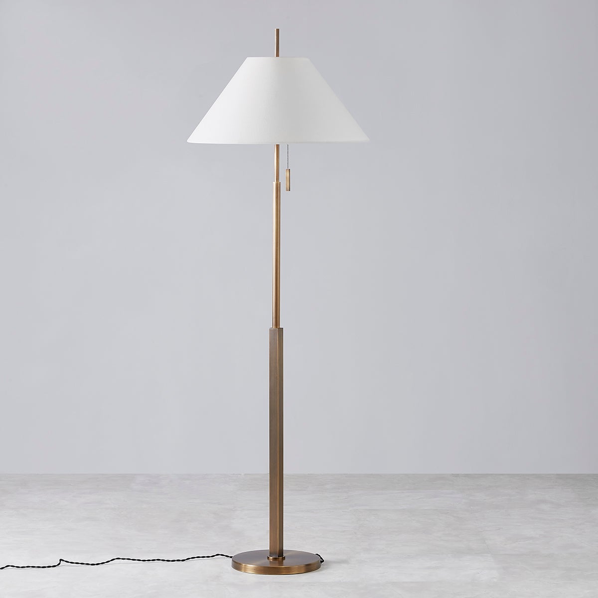 Stavra Floor Lamp in Patina Brass