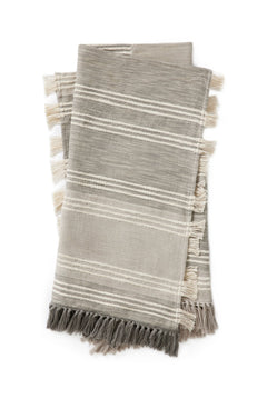 Amber Lewis x Loloi TAL0002 Grey / Ivory Throw Blanket