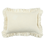 Anita Linen Solid Throw Pillow Cover, Cream Ruffled