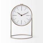 Aurora Gray Metal Modern Table Clock