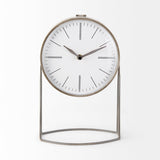 Aurora Gray Metal Modern Table Clock