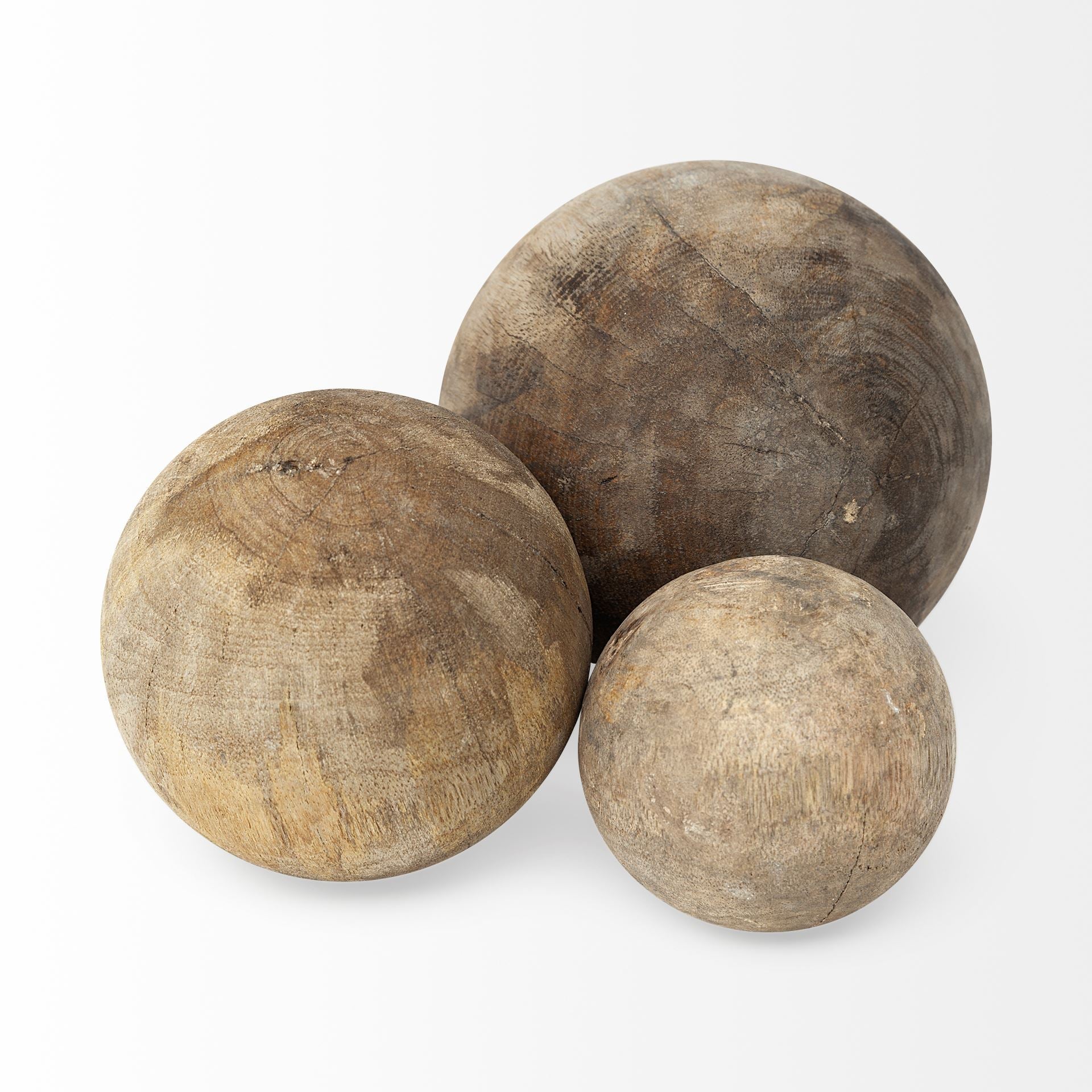 Cary Wooden Spheres, Set of 3