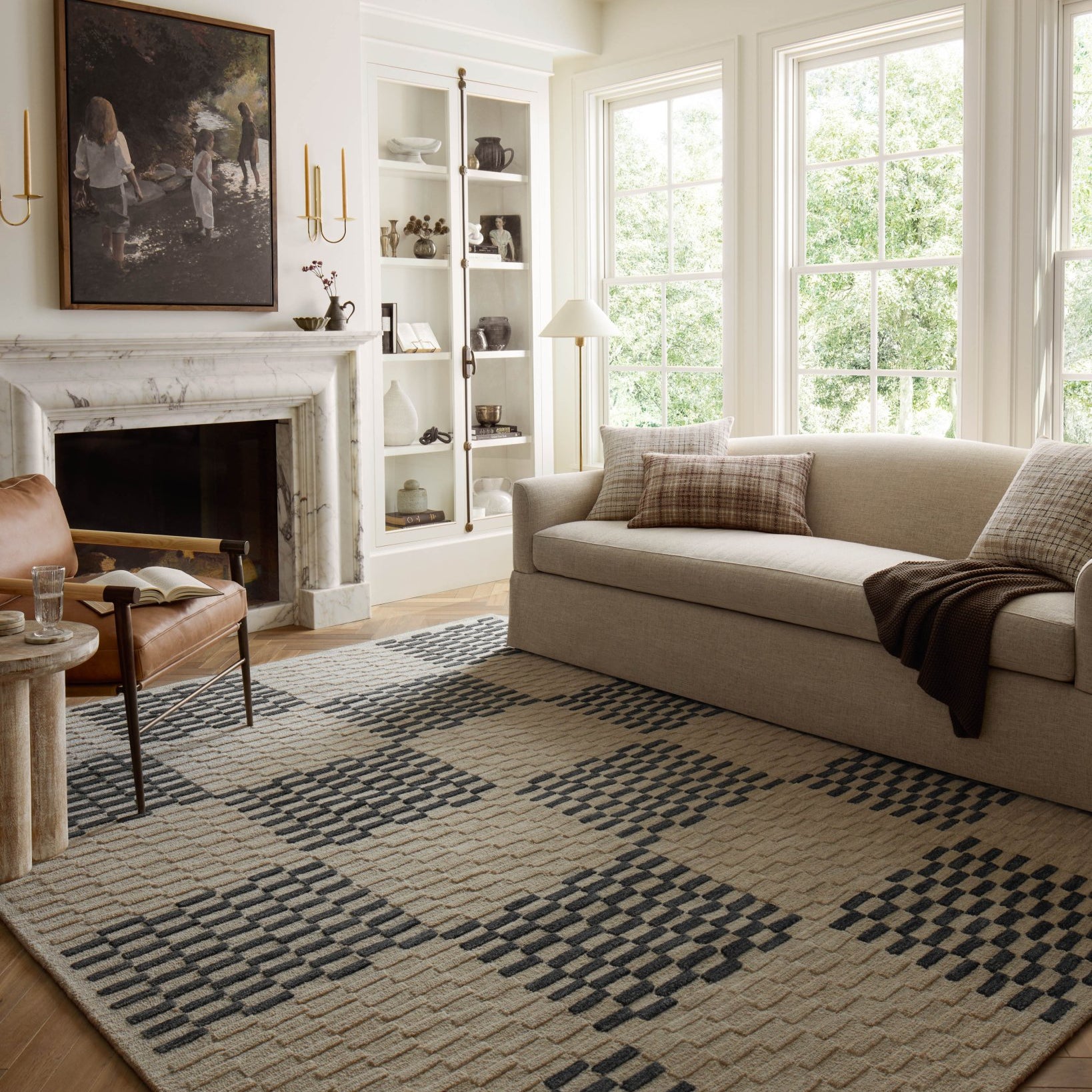 Chris Loves Julia x Loloi Bradley Beige / Midnight Rug