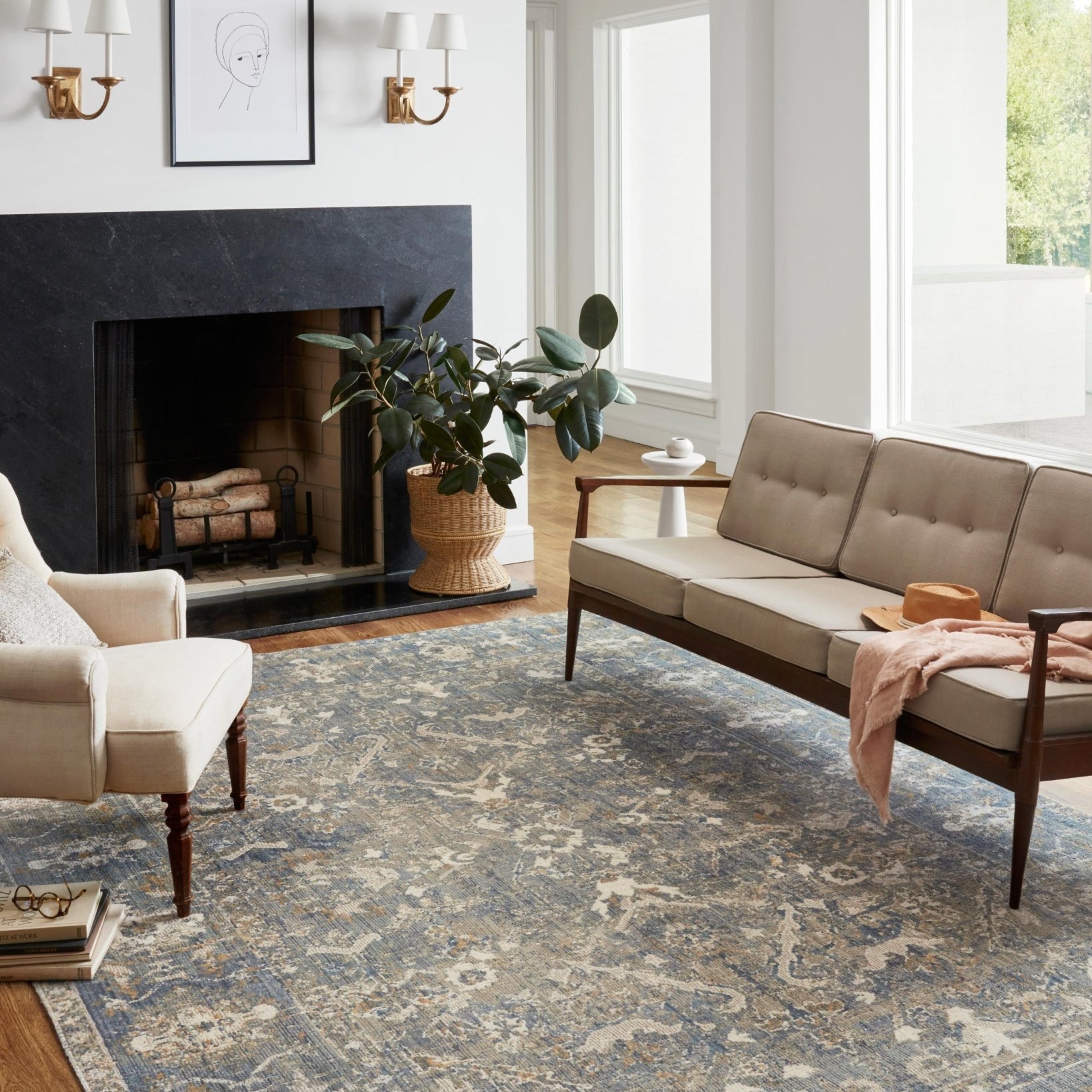 Chris Loves Julia x Loloi Rosemarie Sand / Lagoon Rug