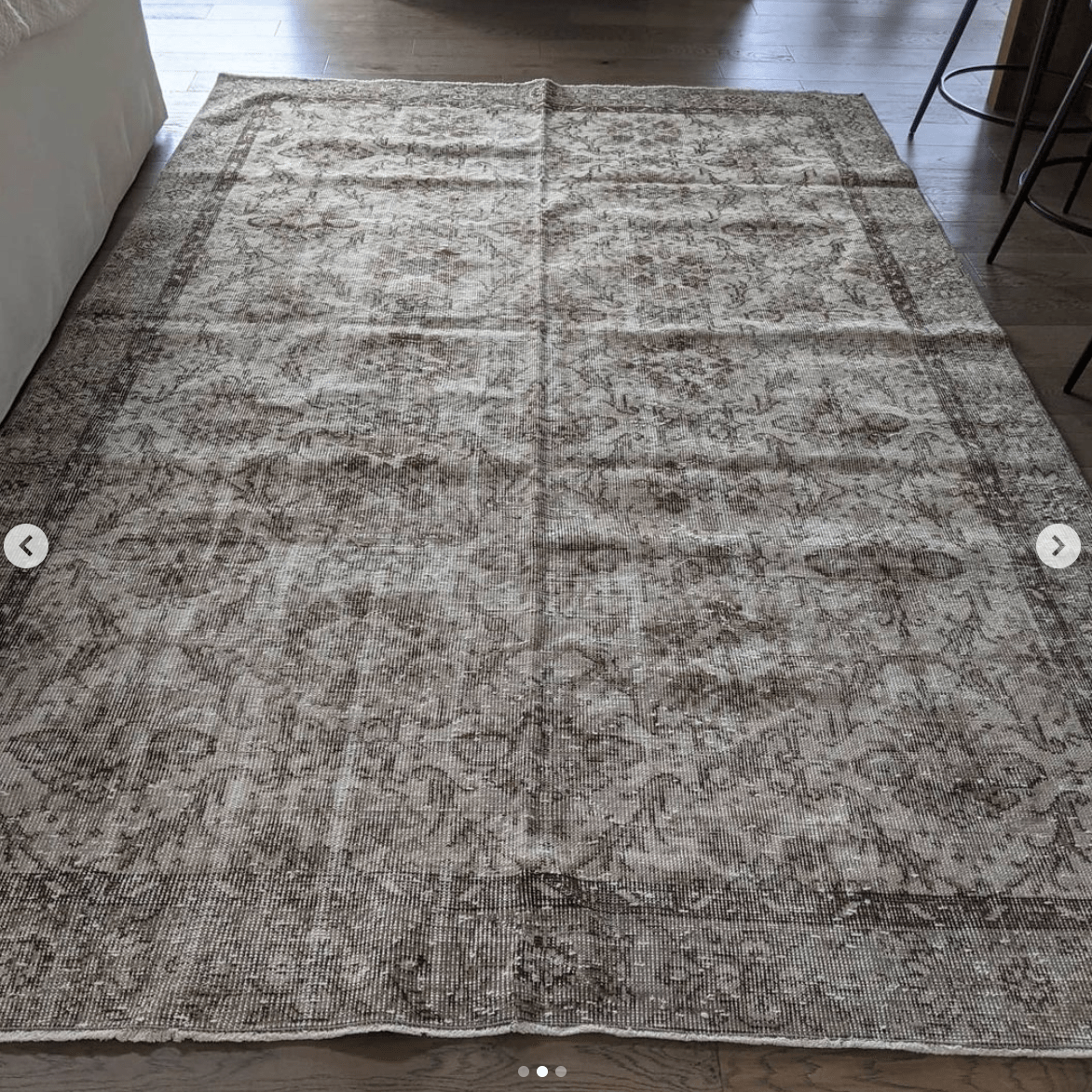 Cecilia 6x9 Brown & Cream Vintage Turkish Rug