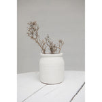 Decorative Coarse Terracotta Crock, Distressed White Volcano Glaze