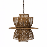 Obsidian Rattan Pendant Light