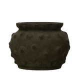 Terracotta Vase with Raised Dots in Black