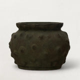 Terracotta Vase with Raised Dots in Black