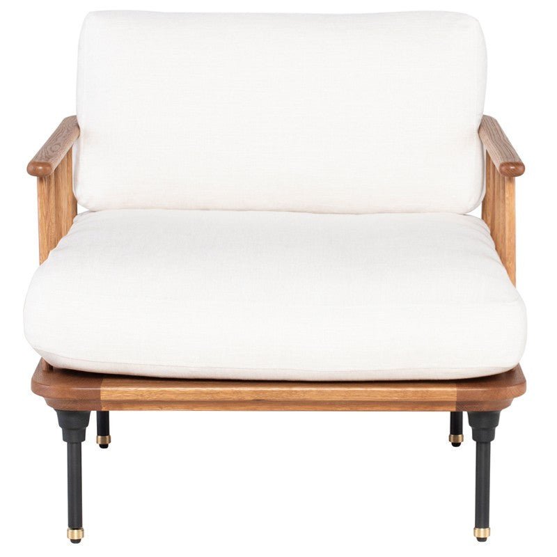 Fumed Oak Lounge Chair in White