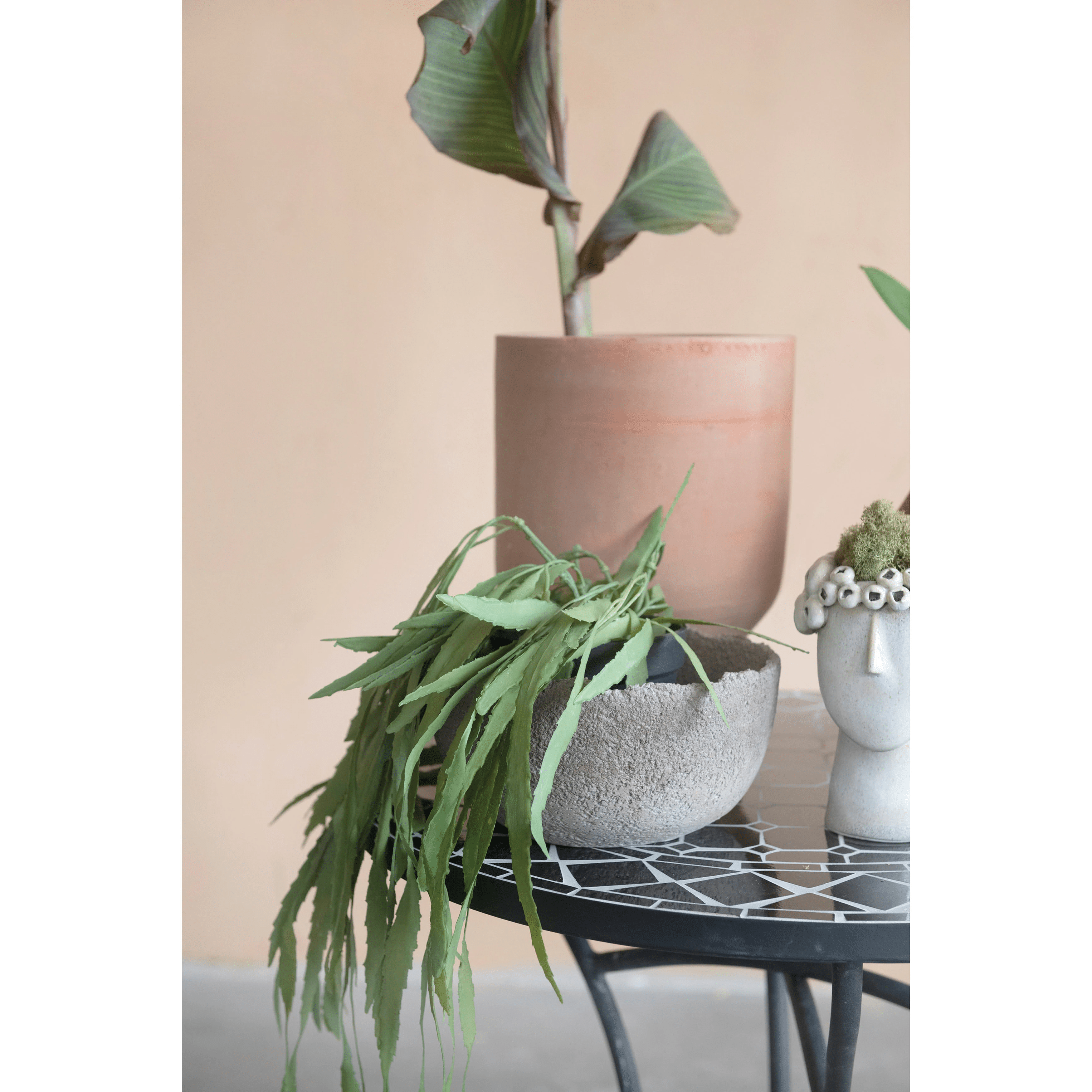 Decorative Textured Sandstone Bowl / Planter