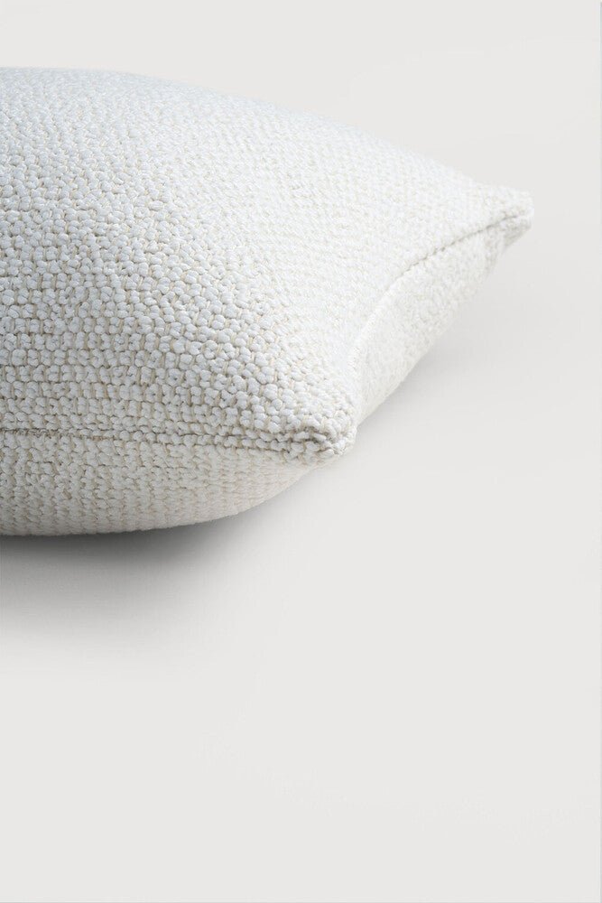 White Boucle 20x20 Outdoor Cushion / Throw Pillow