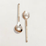 Stainless with White Inlay Serving Utensil Set