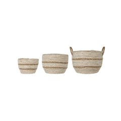 Striped Maize Storage Baskets / Planters, Set of 3