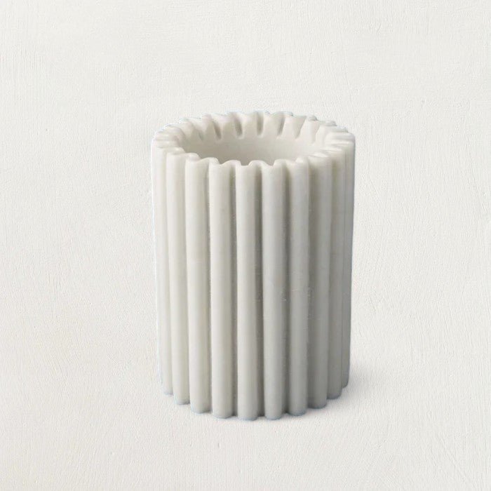 Columbia Fluted White Marble Bottle Holder