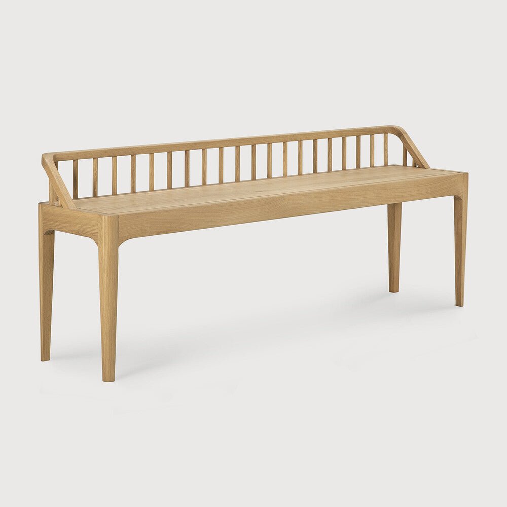 Spindle Oak Wood Dining / Entryway Bench