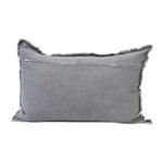 Linen Blend Lumbar Pillow w/ Frayed Edges